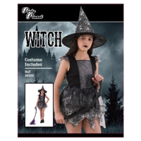 GIRL WITCH COSTUME INCLUDED DRESS, HAT