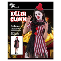 GIRL KILLER CLOWN COSTUME-INCLUDED DRESS, HEADBAND