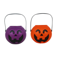 2 ASSORTED COLOUR ROUND PUMPKIN PAIL