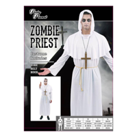 MAN ZOMBIE PRIEST COSTUME-2A SIZES LRG & XLG