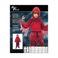 BOY RED REAPER COSTUME-2A SIZES LRG & XLG