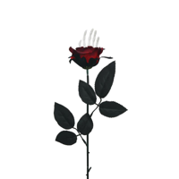 40CM RED ROSE W/SKELETON HAND