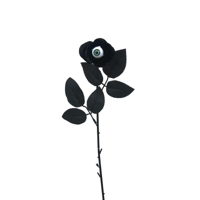 40CM BLACK ROSE W/EYE