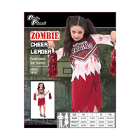GIRL ZOMBIE CHEER LEADER COSTUME-2A SIZES LRG & XLG