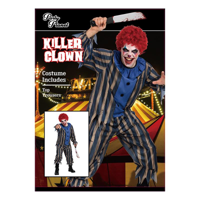 KILLER CLOWN COSTUME-INCLUDING TOP, TROUSERS