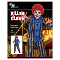 BOY KILLER CLOWN COSTUME-INCLUDING TOP, TROUSERS