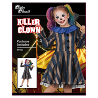 GIRL SCARY CLOWN COSTUME-INCLUDED DRESS