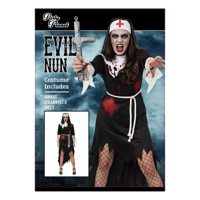 EVIL NUN COSTUME-INCLUDING DRESS, BELT, HEADPIECE