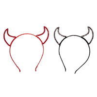 2A BLACK & RED RHINESTONE DEVIL HEADBAND