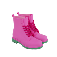 WOMENS FLAMINGO W/MULTI COLOUR LACES DOC LOOK BOOTS ASST. SIZES