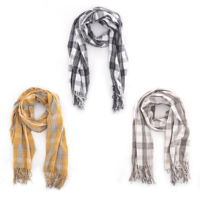 3A WOMENS CHECK SCARF 67X180CM