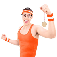 HEADBAND & 2PK WRISTBAND-ORANGE