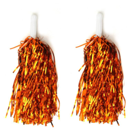 2PK METALLIC POM POM-ORANGE