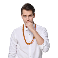 3PK 80CM PARTY NECKLACE-ORANGE