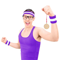 HEADBAND & 2PK WRISTBAND-PURPLE