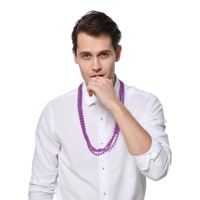 3PK 80CM PARTY NECKLACE-PURPLE