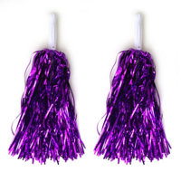 2PK METALLIC POM POM-PURPLE