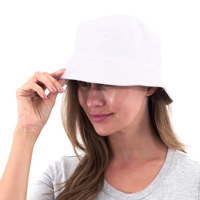 WHITE BUCKET HAT