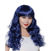 BLUE WAVY LONG WIG