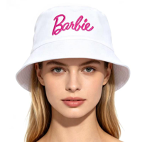 WHITE BARBIE BUCKET HAT