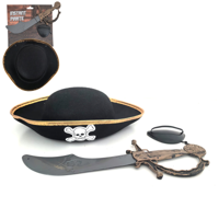 3PC KIDS PIRATE DRESS UP KIT-HAT, CUTLASS, EYE PATCH