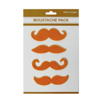 ASST. 4PK MOUSTACHE PACK-ORANGE