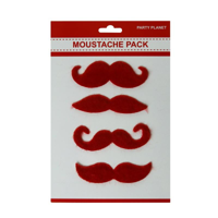ASST. 4PK MOUSTACHE PACK-RED