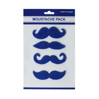 ASST. 4PK MOUSTACHE PACK-BLUE