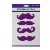 ASST. 4PK MOUSTACHE PACK-PURPLE