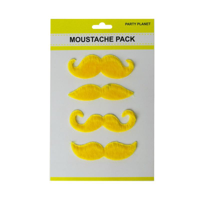 ASST. 4PK MOUSTACHE PACK-YELLOW