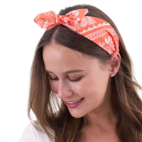 RETRO PRINTED HEADBAND-ORANGE