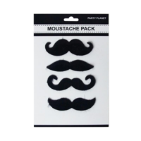 ASST. 4PK MOUSTACHE PACK-BLACK