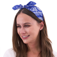 RETRO PRINTED HEADBAND-BLUE