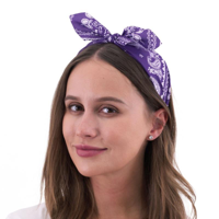 RETRO PRINTED HEADBAND-PURPLE