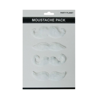 ASST. 4PK MOUSTACHE PACK-WHITE