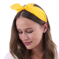 RETRO PRINTED HEADBAND-YELLOW