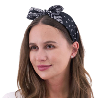 RETRO PRINTED HEADBAND-BLACK