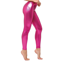 HOT PINK TIGHT METALLIC LEGGINGS