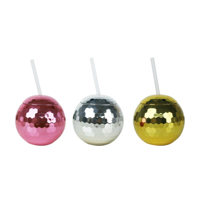 3A 10CM 580ML DISCO BALL CUP-12 SILVER, 6 ROSE, 6 GOLD