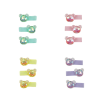 4A 3PK FAUX CRYSTAL TEDDY HAIR CLIP