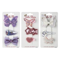 3A 3PK ASST. SEQUIN HAIR CLIPS