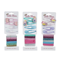 3A 12PK SNAP CLIPS & HAIR ELASTICS