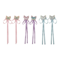 3A 2PK BUTTERFLY TASSEL HAIR CLIPS