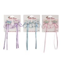 3A 2PK BUTTERFLY TASSEL HAIR CLIPS
