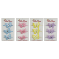 4A 3PK BUTTERFLY HAIR TIES