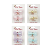 4A 2PK DOUBLE BOW HAIR CLIPS