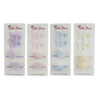 4A 2 BUTTERFLY CLIP & 2 POM POM HAIR TIES