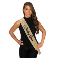 BIRTHDAY QUEEN SASH-GOLD