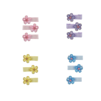 4A 3PK FAUX CRYSTAL FLORAL HAIR CLIP