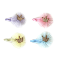 4A 2PK TIARA TULLE HAIR CLIPS